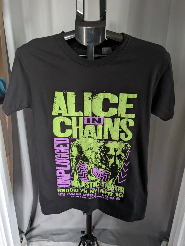 Alice In Chains Unplugged Grunge Band Graphic T Shirt Small Black image 1