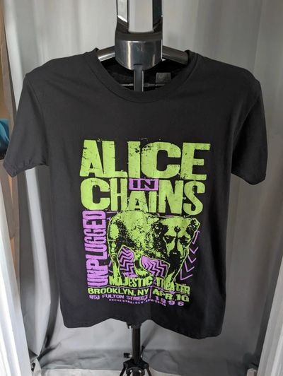 Alice In Chains Unplugged Grunge Band Graphic T Shirt Small Black