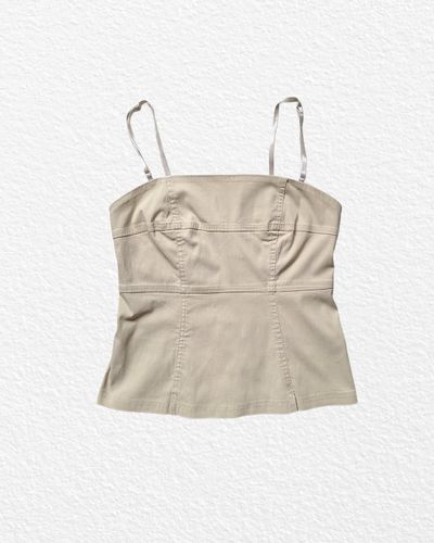 Cotton Beige Sleeveless Top