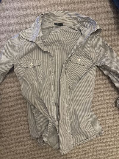 Vintage blouse Striped Button-Up Shirt