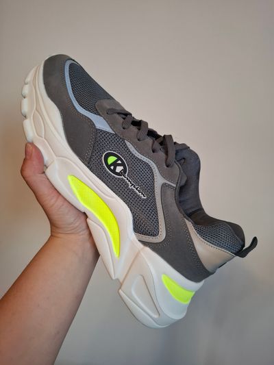 Grey And White Chunky Sneaker With Neon Yellow Accents Rozmiar 43 27,1cm