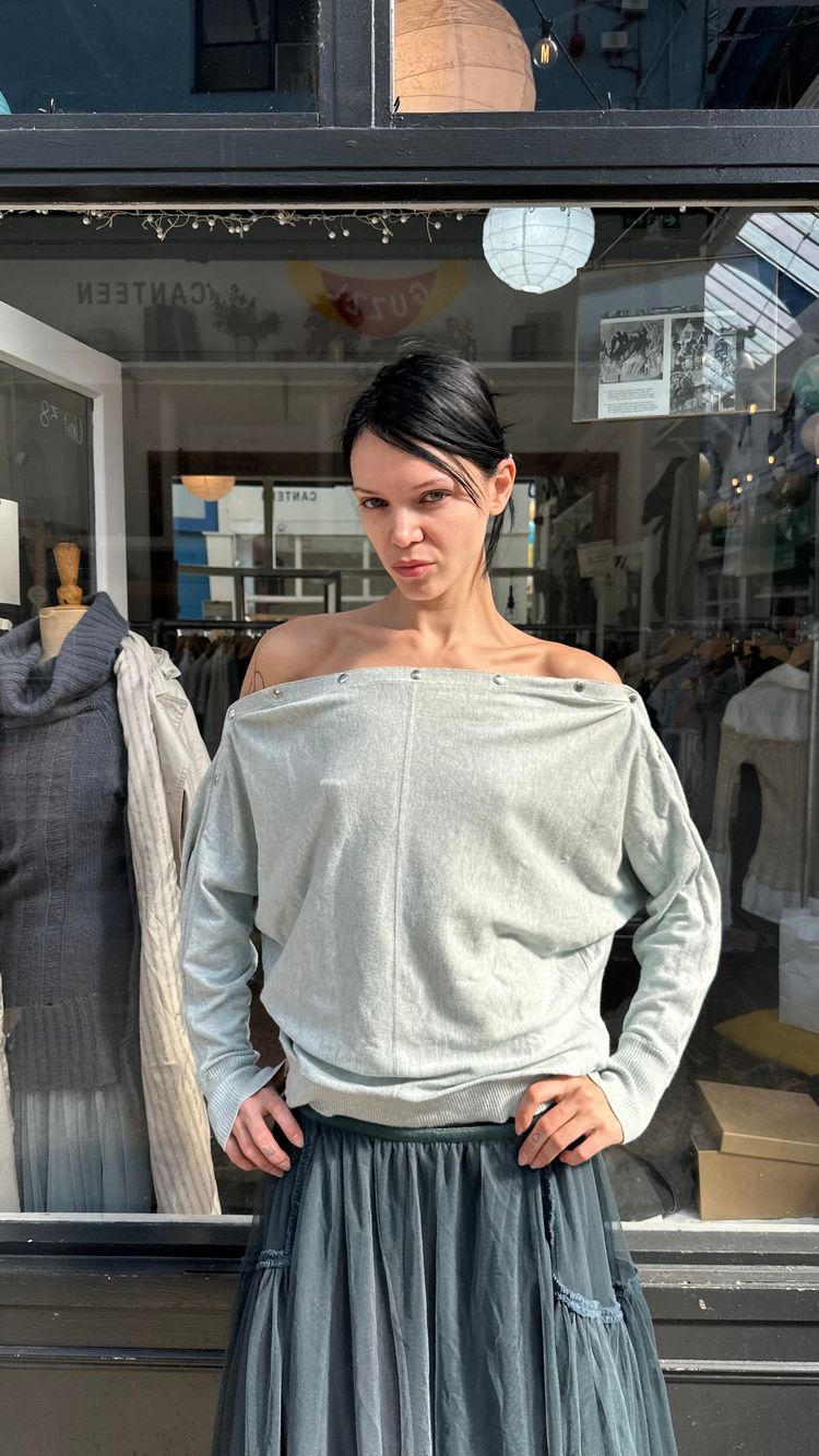 Immagine di All saints mint slouchy popper arm jumper 1