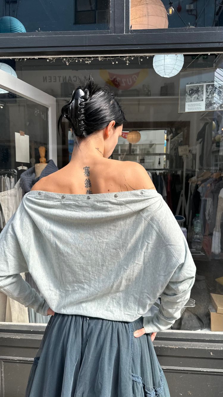 Immagine di All saints mint slouchy popper arm jumper 5