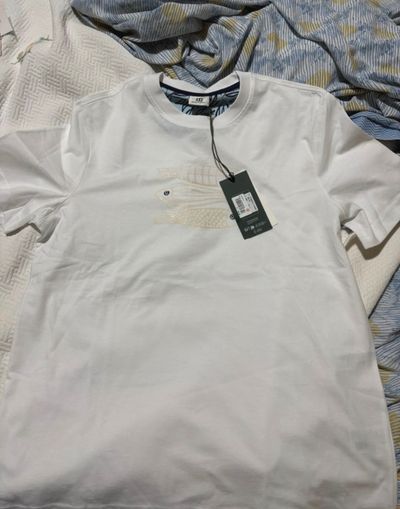 White Short-Sleeve T-Shirt With Fish Print