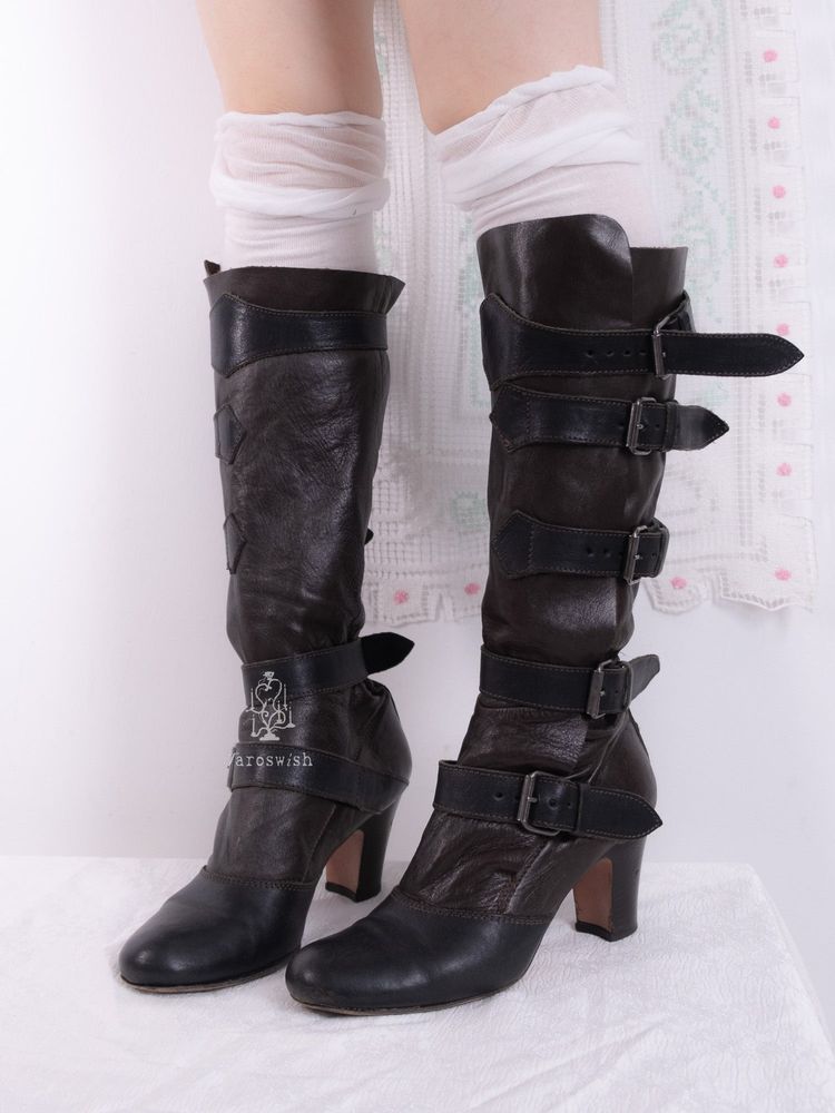 Other VIVIENNE WESTWOOD DARK BROWN MULTI-BUCKLE PIRATE LEATHER BOOTS - EU38 product image