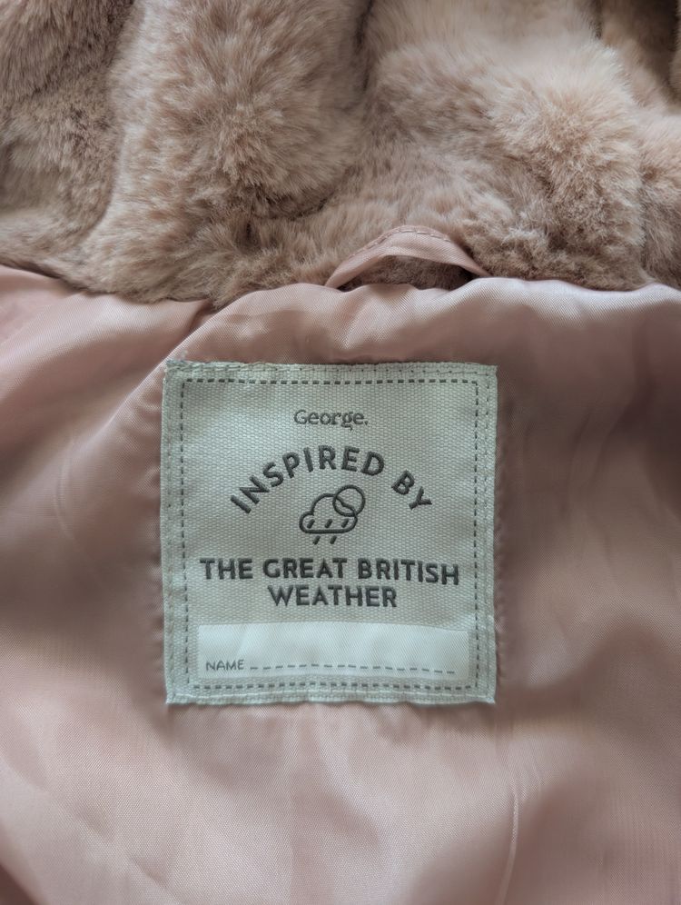 George Pink Faux Fur Hooded Jacket obraz 2
