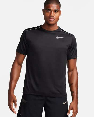 Nike Miler Men's Short-Sleeve Running Top & Shorts , Black Set