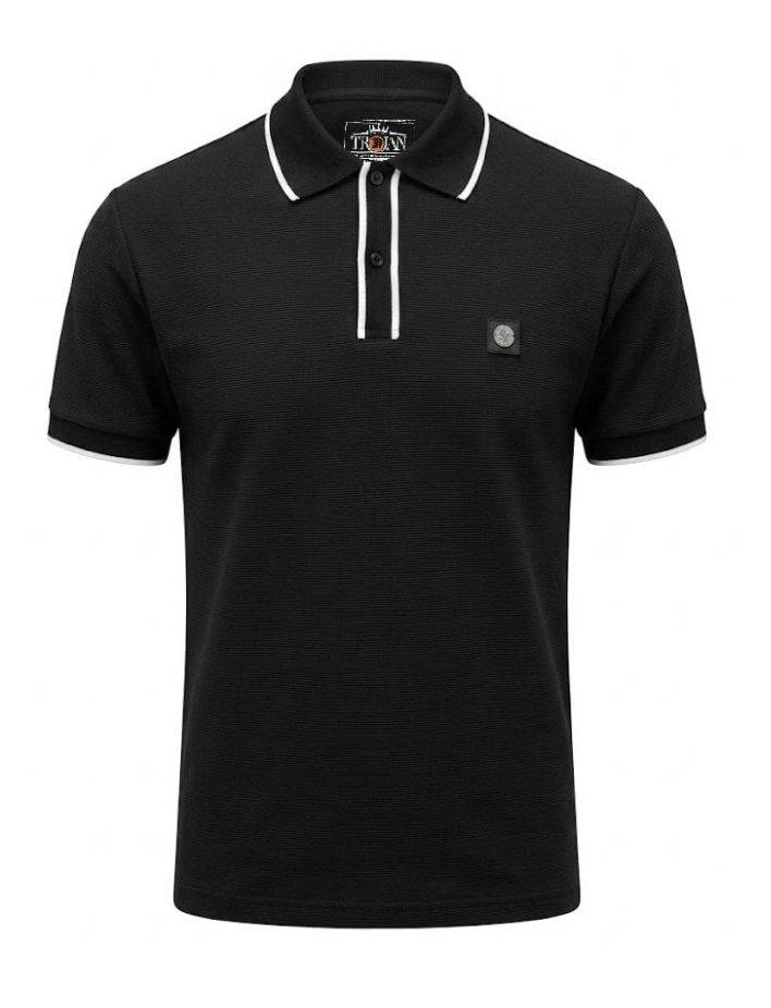 Trojan Mono Ottoman Rib Polo Black image 1