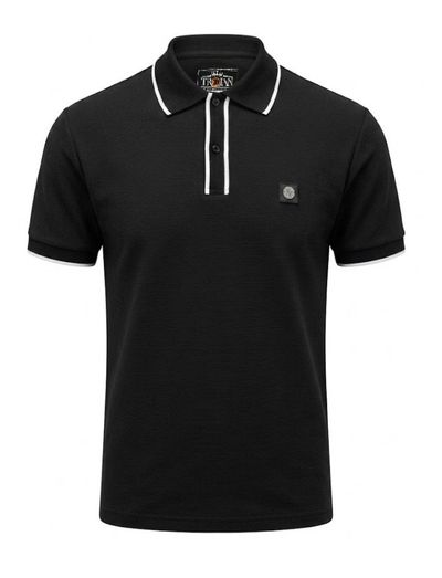 Trojan Mono Ottoman Rib Polo Black