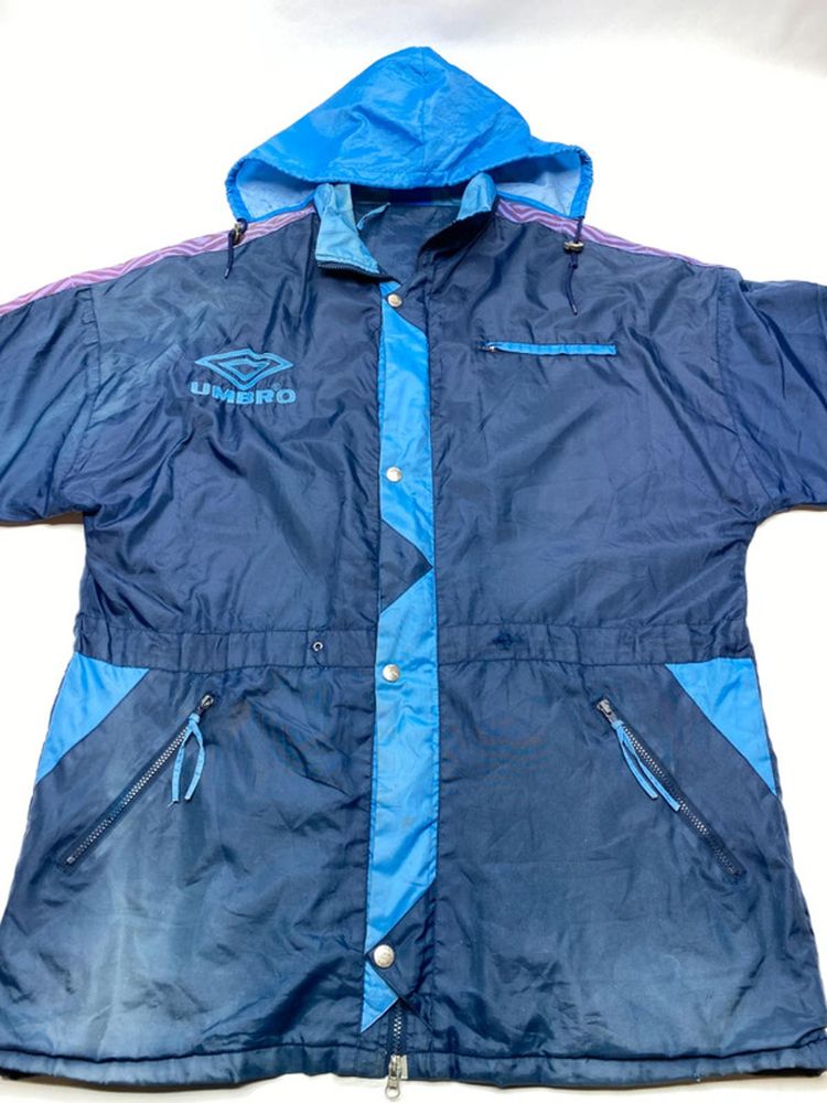 Vintage Umbro Navy Blue & Purple Hooded Windbreaker Jacket image 3