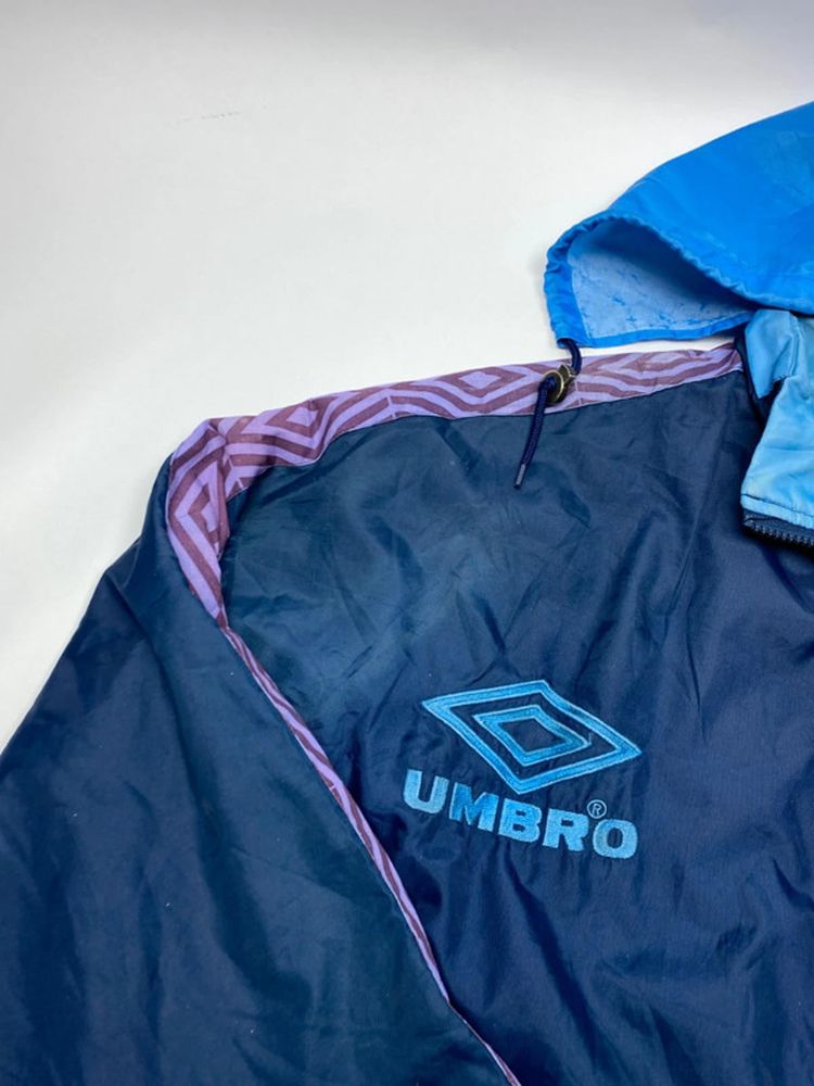 Vintage Umbro Navy Blue & Purple Hooded Windbreaker Jacket image 6