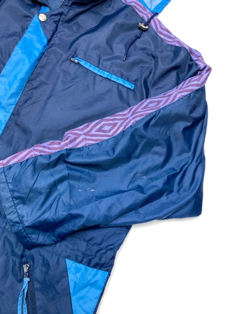 Vintage Umbro Navy Blue & Purple Hooded Windbreaker Jacket image 12