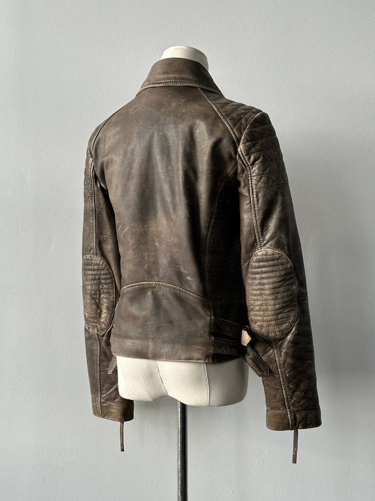 Whistles Distressed Leather Biker Jacket - S imagen 11
