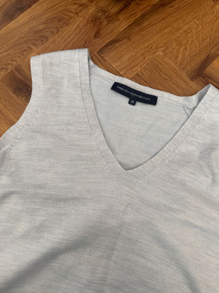 French Connection Baby Blue Knit Vest (M) 9