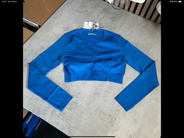 Montirex Blue Long Sleeve Crop Top Womens Xs/S/M/L