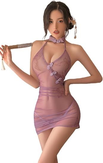 Purple Sheer Lingerie Dress image 2