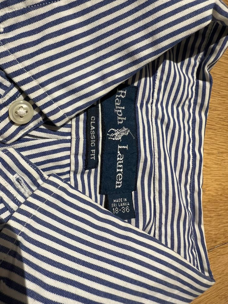 Ralph Lauren Men's Navy & White Striped Classic Fit Shirt 18-36 Size XXL image 3