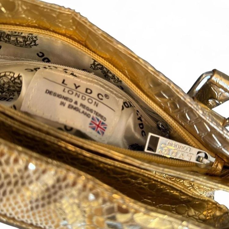 Lydc London Gold Snakeskin Handbag imagen 6