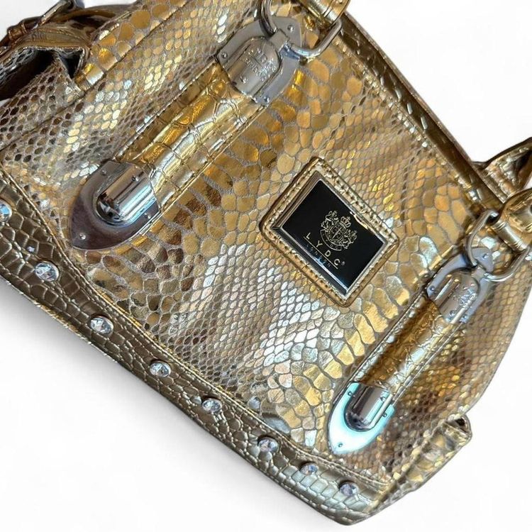 Lydc London Gold Snakeskin Handbag imagen 3
