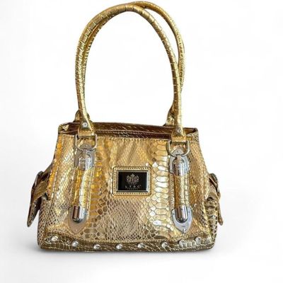 Lydc London Gold Snakeskin Handbag