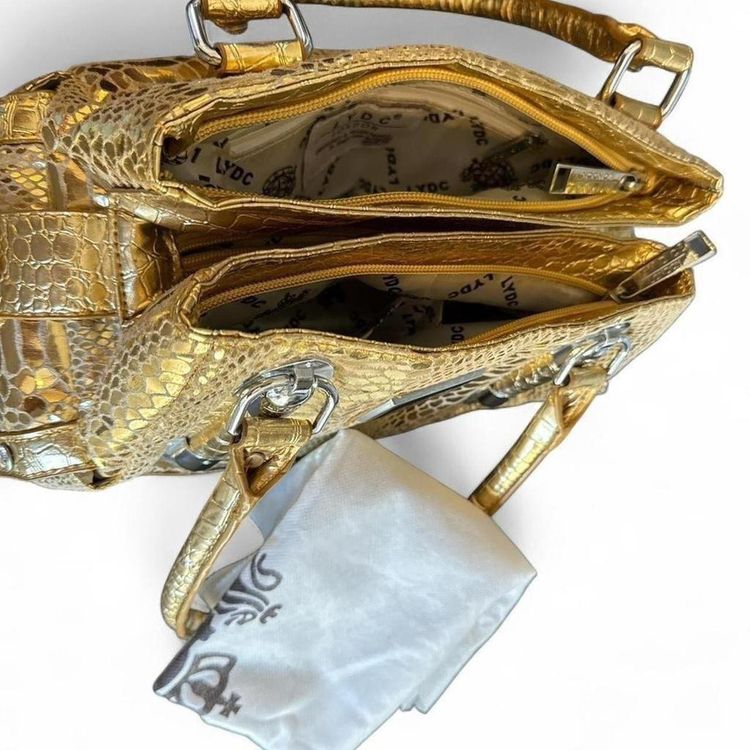 Lydc London Gold Snakeskin Handbag imagen 8