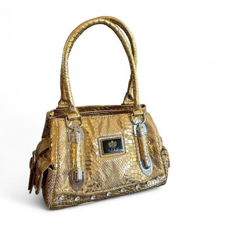 Lydc London Gold Snakeskin Handbag imagen 2