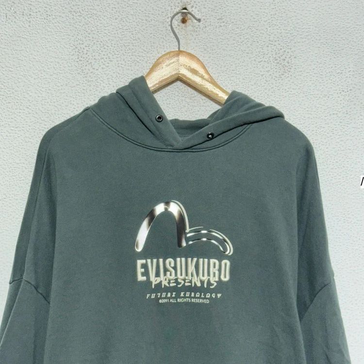 Dark Grey Evisu Kubo Hoodie - Medium