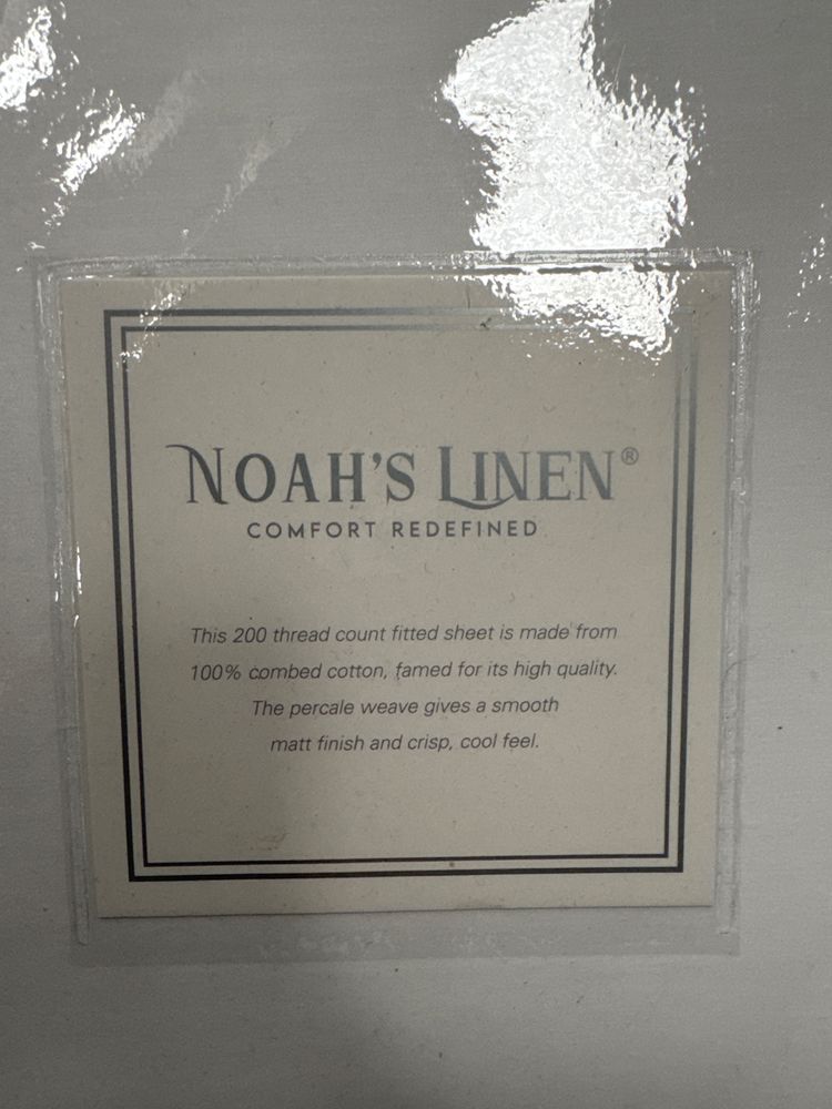 Noah Fitted Sheet SuperKing Size white  imagen del producto