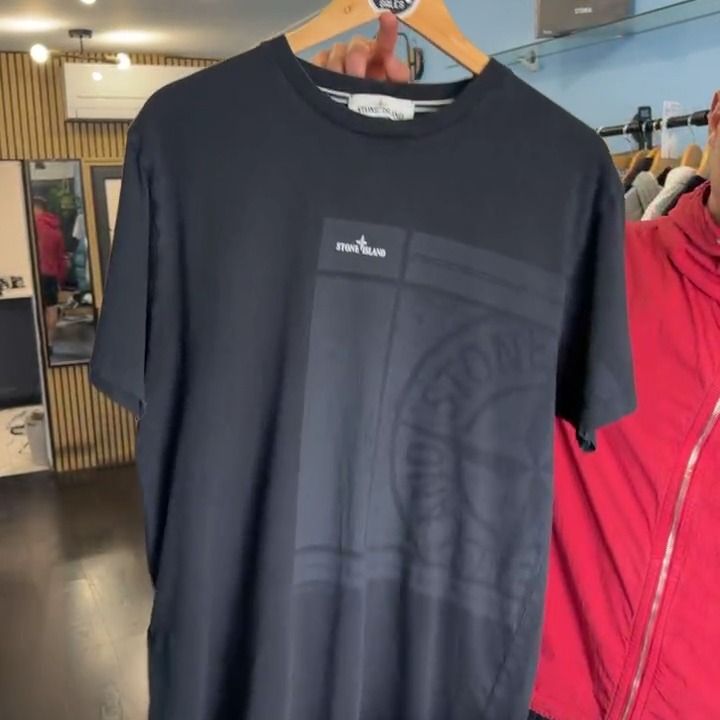 l stone island black t shirt image 1