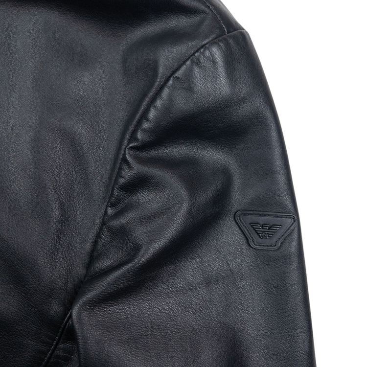 Emporio Armani Lamb Leather Zip Up Leather Jacket Size S 7