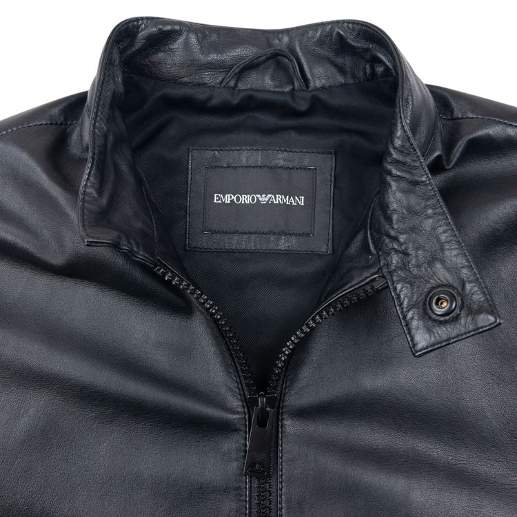 Emporio Armani Lamb Leather Zip Up Leather Jacket Size S 5