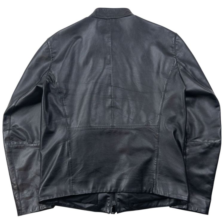 Emporio Armani Lamb Leather Zip Up Leather Jacket Size S 6