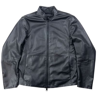 Emporio Armani Lamb Leather Zip Up Leather Jacket Size S 1