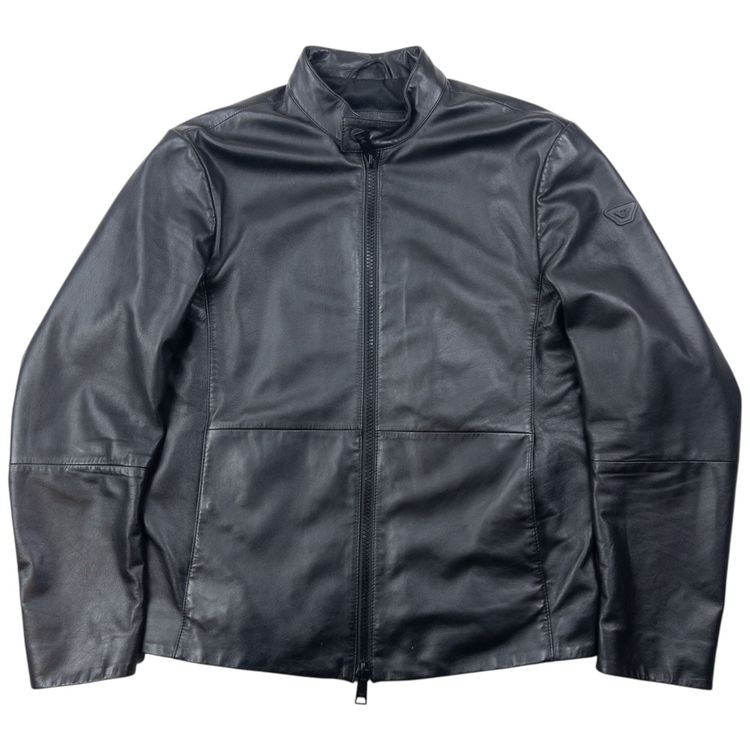Emporio Armani Lamb Leather Zip Up Leather Jacket Size S
