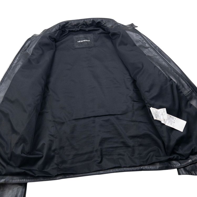 Emporio Armani Lamb Leather Zip Up Leather Jacket Size S 3
