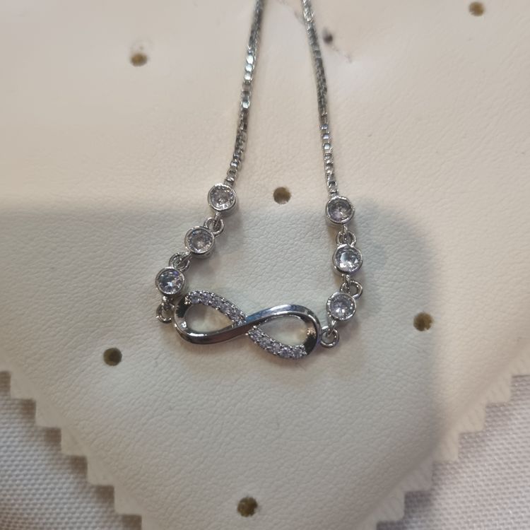Silver Infinity Symbol Bracelet With Clear Stones