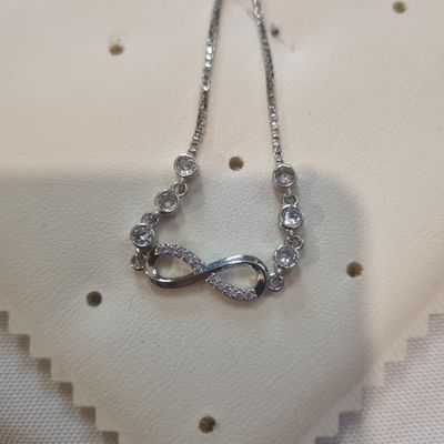 Silver Infinity Symbol Bracelet With Clear Stones