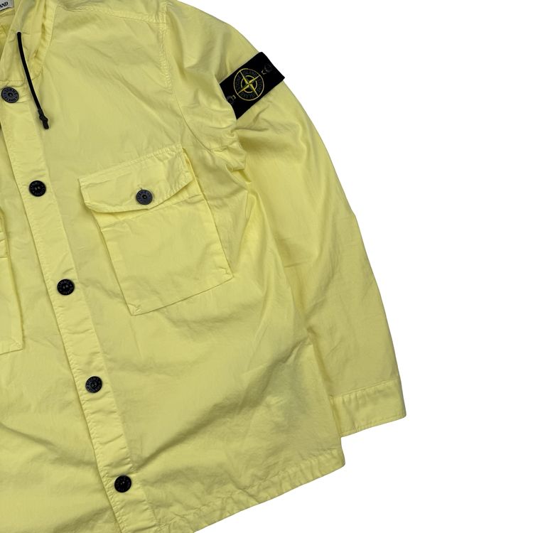 Stone Island 2020 Yellow Lightweight Cotton Blend Hooded Jacket Overshirt - Medium 9