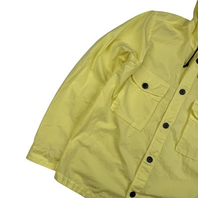 Stone Island 2020 Yellow Lightweight Cotton Blend Hooded Jacket Overshirt - Medium 4