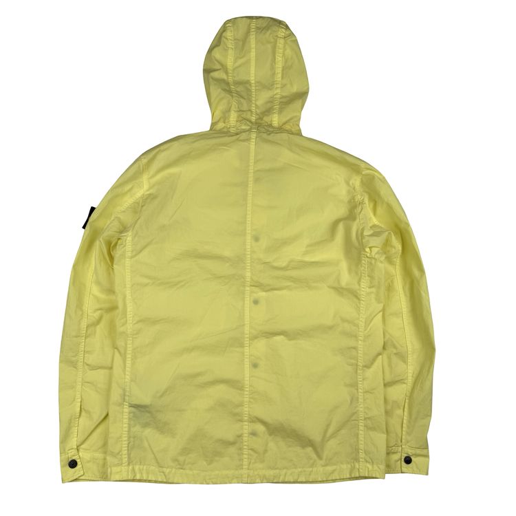 Stone Island 2020 Yellow Lightweight Cotton Blend Hooded Jacket Overshirt - Medium 7