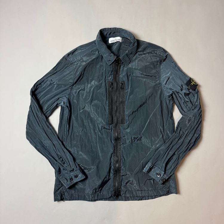 Stone Island Green Blue Nylon Metal Shimmer Overshirt - XL
