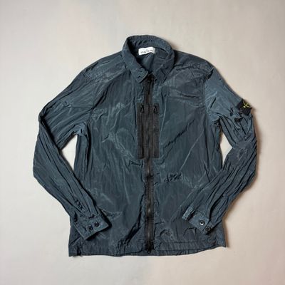 Stone Island Green Blue Nylon Metal Shimmer Overshirt - XL
