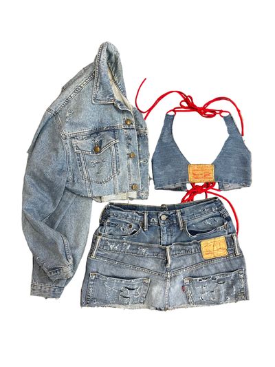 Cropped Distressed Denim Jacket 4