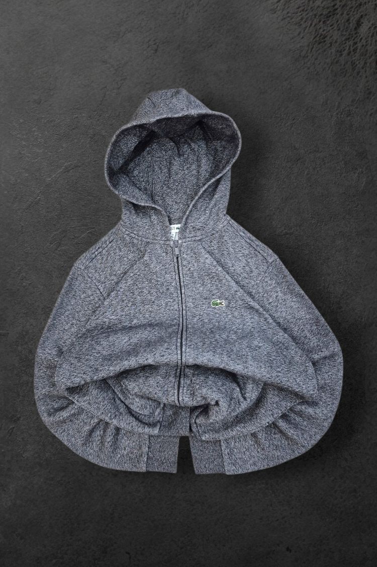 Lacoste Grey Zip-Up Hoodie
