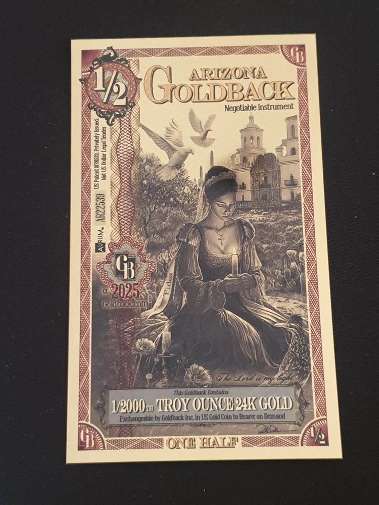1/2 Arizona Goldback 24K Gold Note imagen 1