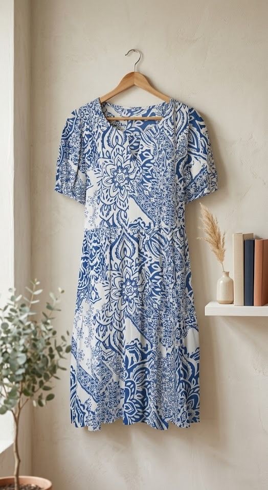 Other Blue And White Patterned Dress product image