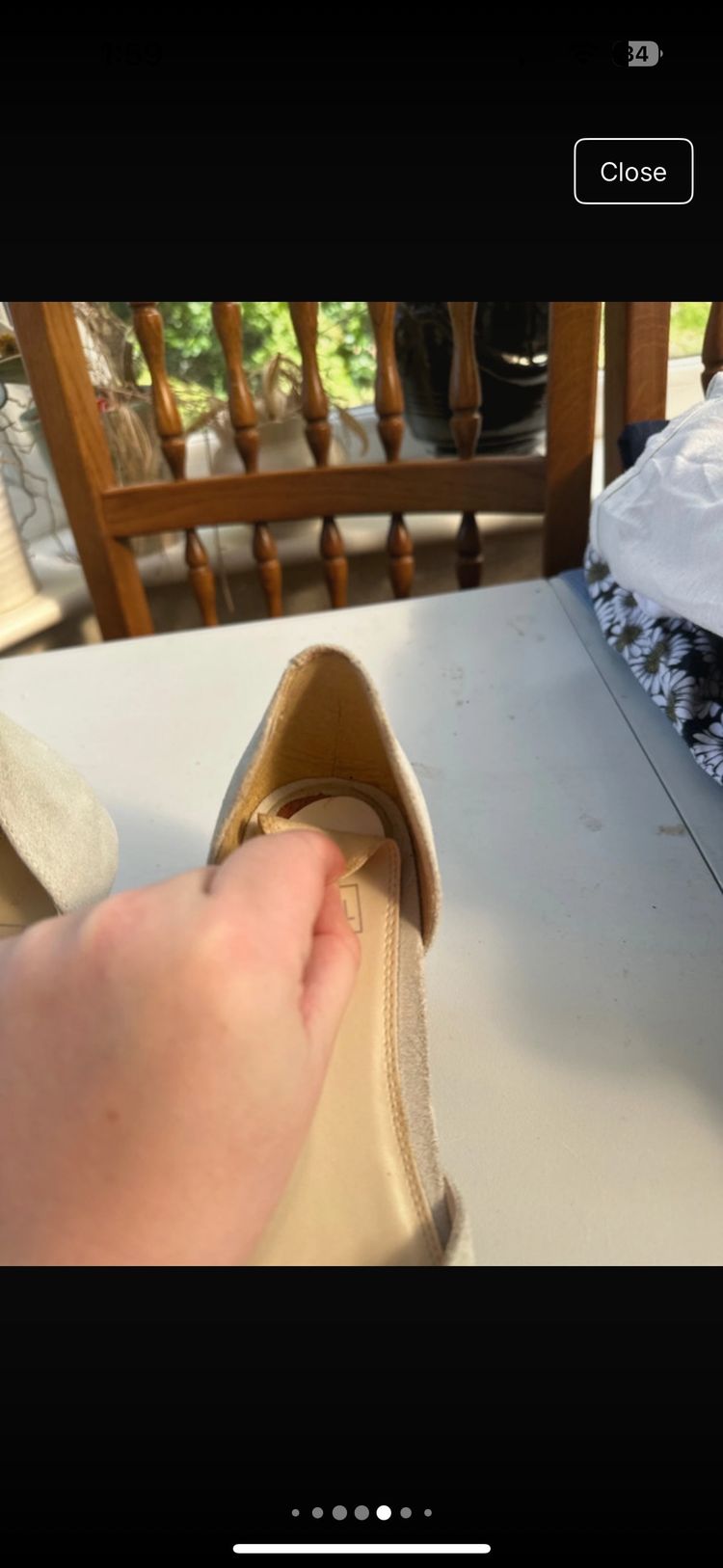 light beige pointed toe heels obraz 7