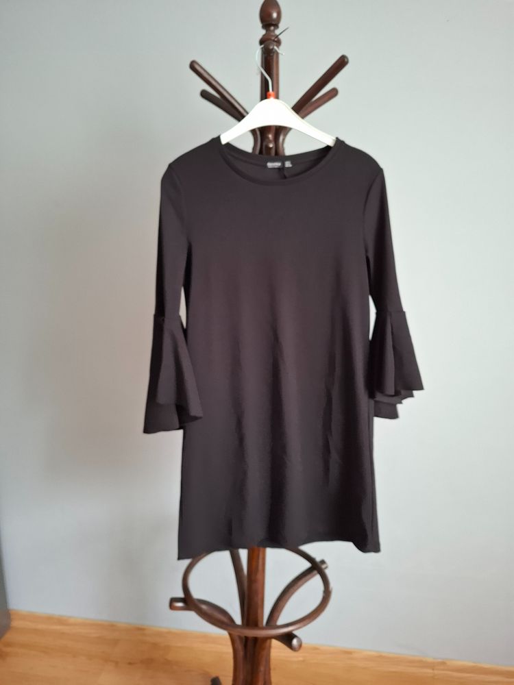 Black Dress With Flared Sleeves