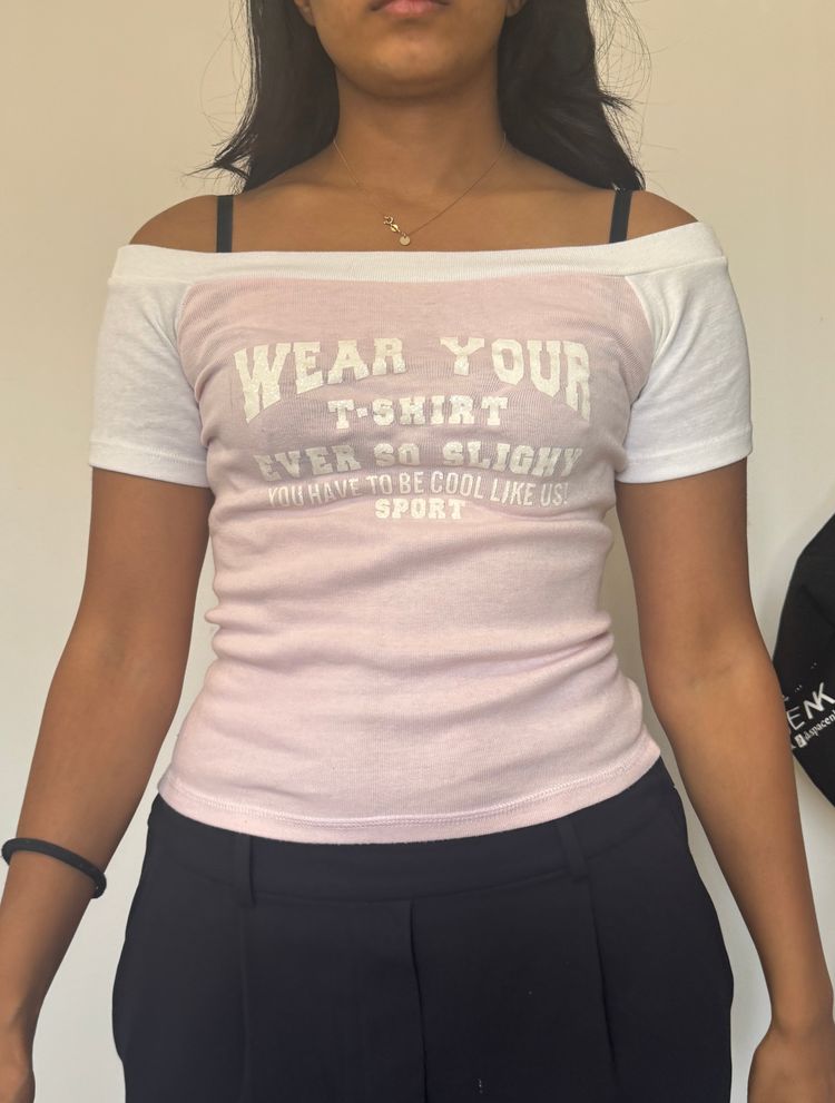 Off-Shoulder Short Sleeve T-Shirt
