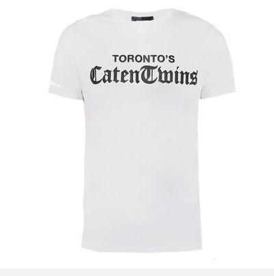 DSQUARED2 TORONTO CATEN TWINS T-SHIRT IN WHITE